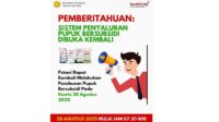 Penyaluran Pupuk Bersubsidi di Sukabumi Kembali Normal, Blackout Sistem Berakhir