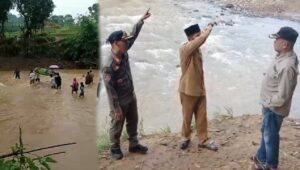 Camat Jampangkulon Sukabumi Tinjau Jembatan Rusak, Viral Warga Pikulkan Jenazah Sebrangi Sungai