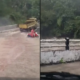 Luapan Sungai Cibeureum merendam jalan provinsi ruas Cidolog–Tegalbuleud, Kabupaten Sukabumi, Minggu (11/1/2026). Sumber Foto: Tangkapan Layar Warga/Istimewa