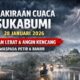 BMKG memperingatkan potensi hujan lebat disertai angin kencang dan petir di Kota dan Kabupaten Sukabumi. Masyarakat diimbau tetap waspada. Foto: Ilustrasi