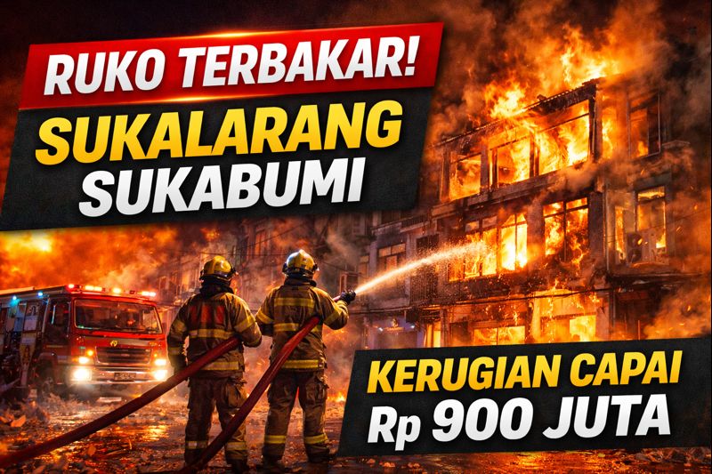 kebakaran ruko grosir di sukalarang sukabumi
