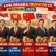 ILUSTRASI: Lima negara dengan realisasi investasi terbesar di Indonesia tahun 2025, yakni Singapura, Hong Kong, China, Malaysia, dan Jepang.