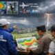 Petugas BMKG memantau perkembangan cuaca ekstrem di wilayah Sukabumi, Jawa Barat, seiring peringatan potensi hujan lebat disertai petir dan angin kencang pada Kamis (22/1/2026). Sumber: Ilustrasi AI / INILAHSUKABUMI.COM.