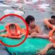 Terlihat seorang balita berusia dua tahun terombang-ambing di perairan Bombana usai KM Cahaya Intan Selebes tenggelam. Foto: Istimewa