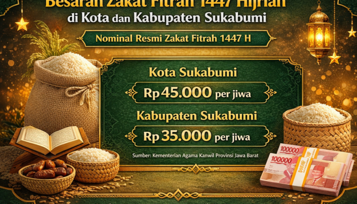 Besaran Zakat Fitrah 1447 Hijriah di Kota dan Kabupaten Sukabumi, Ini Nominal Resminya