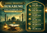 Jadwal Imsakiyah Sukabumi Hari Ini, 2 Ramadan 1447 Hijriah