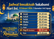 Jadwal Imsakiyah Sukabumi Hari Ini