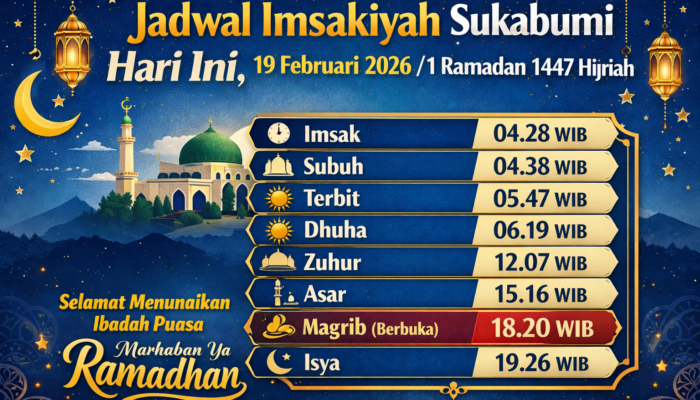 Jadwal Imsakiyah Sukabumi Hari Ini