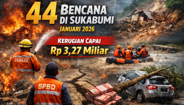 44 Kali Bencana, Kota Sukabumi Rugi Rp3,27 miliar