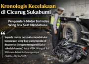 Ngeri! Pengendara Vario Terlindas Wing Box di Cicurug Sukabumi