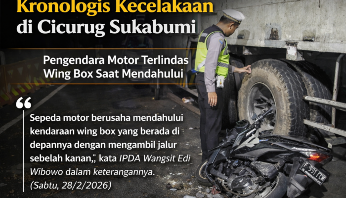 Ngeri! Pengendara Vario Terlindas Wing Box di Cicurug Sukabumi