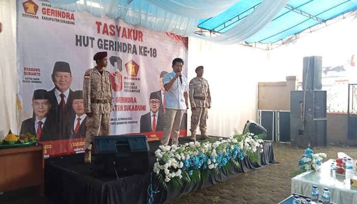 HUT ke-18 Gerindra di Sukabumi, Teddy Setiadi: Politik Harus Berdampak