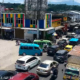 Antrean kendaraan mengular di depan Pasar Cibadak, Kabupaten Sukabumi, menuju arah Bogor dan Jakarta berdasarkan pantauan CCTV.