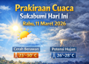 Prakiraan Cuaca Sukabumi Hari Ini, Rabu 11 Maret 2026