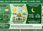 Jadwal Salat untuk Sukabumi Hari Ini, Senin 13 April 2026