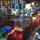Arus lalu lintas di kawasan Pasar Cibadak, Kabupaten Sukabumi, yang mengarah ke Bogor terpantau mengalami kemacetan pada Sabtu malam (11/04/2026).
