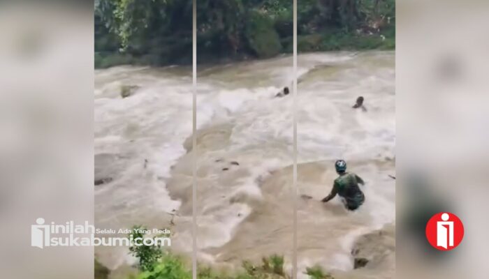 ​Detik-detik Menegangkan 2 Pelajar Berbaju Pramuka Terseret Banjir Bandang di Curug Cikaso Sukabumi, Begini Kondisinya