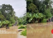 Banjir Luapan Sungai Cikaso Lumpuhkan Jalur Utama Sagaranten – Cidolog, Puluhan Kendaraan Terjebak