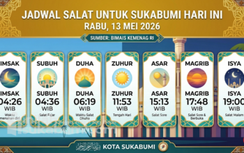 Jadwal Salat untuk Sukabumi Hari Ini, Rabu 13 Mei 2026.