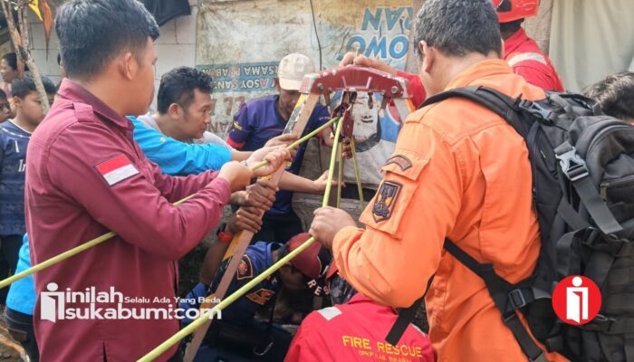 ​Terjebak di Sumur 10 Meter, Warga Cibadak Sukabumi Selamat dari Maut Usai Dievakuasi Dramatis