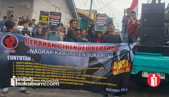 Bawa 8 Tuntutan, Massa Aksi di Nagrak Sukabumi Minta Dapur SPPG Tanpa Sertifikasi Segera Ditutup