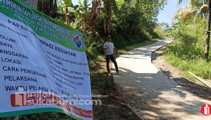 Volume Jalan Rabat Beton di Bantargadung Sukabumi Dipersoalkan Warga, Kades Sebut Anggaran Tak Mencukupi