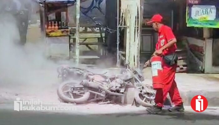 ​Motor Honda Tiger Terbakar Usai Isi Bensin di SPBU Baros Sukabumi, Warga Sempat Panik