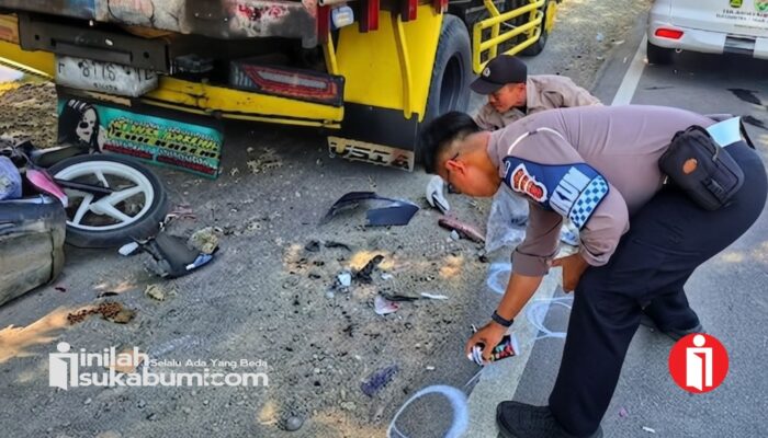 ​Kecelakaan di Jalur Lingkar Selatan Sukabumi, Pemotor Tewas Tabrak Truk Parkir