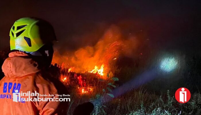 Lahan Alang-alang Terbakar di Ciambar Sukabumi Ancam Permukiman